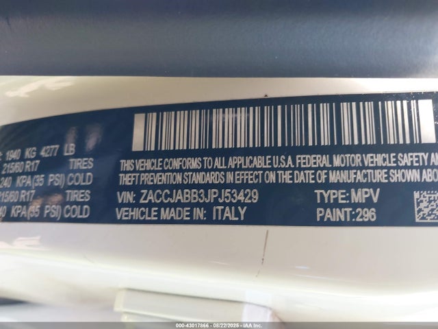 Jeep Renegade 2018 ZACCJABB3JPJ53429 Image 9