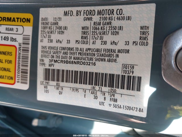 Ford dragon 2022 3FMCR9B68NRD03216 Image 9