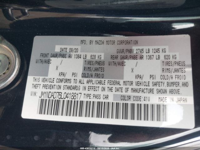 2020 MAZDA MX-5 MIATA JM1NDAD76L0418817 Photo 8