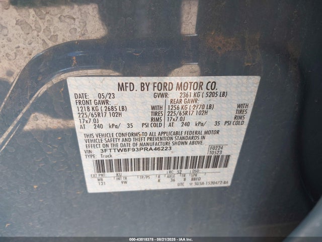 Ford Maverick 2023 3FTTW8F93PRA46223 Image 9
