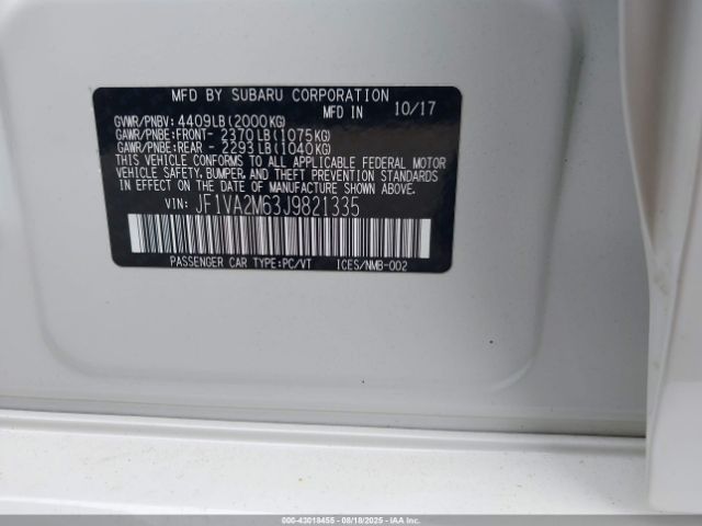 2018 SUBARU WRX STI JF1VA2M63J9821335 Photo 8