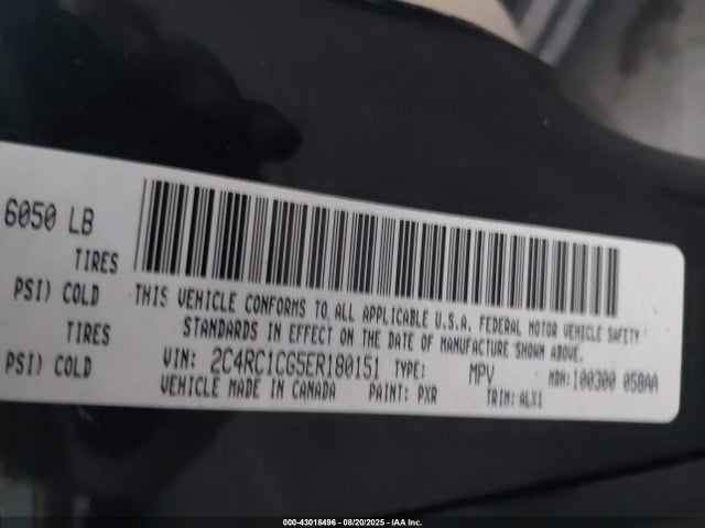 2C4RC1CG5ER180151 Chrysler 2014