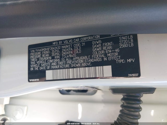 Volvo b4204t11 2015 YV440MDK6F2642432 Image 9