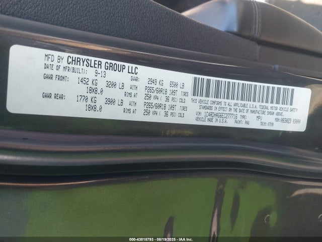 Dodge Durango 2014 1C4RDHAG6EC277716 Image 9
