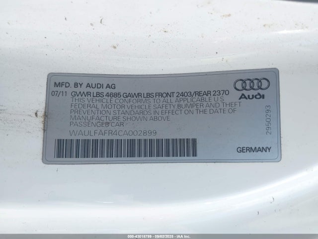 2012 AUDI A5 WAULFAFR4CA002899 Photo 8