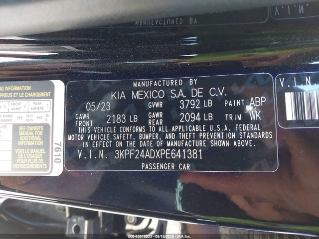 3KPF24ADXPE641381 KIA mpi nu