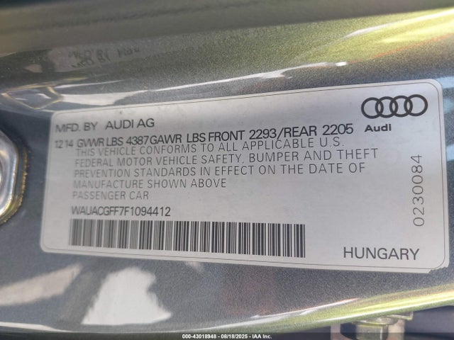 2015 AUDI A3 WAUACGFF7F1094412 Photo 8