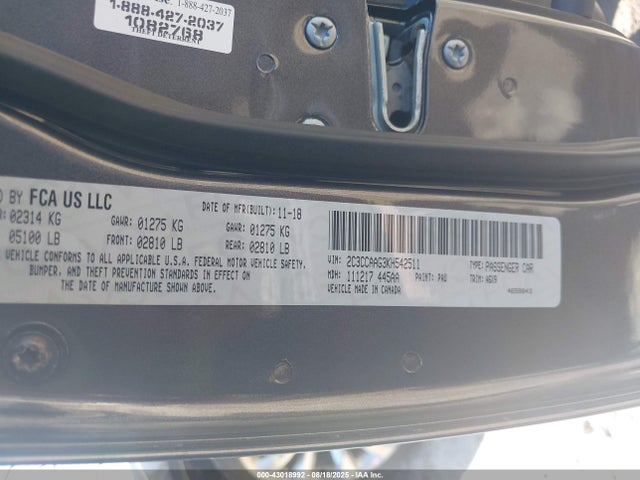 Chrysler 2019 2019 2C3CCAAG3KH542511 Image 9