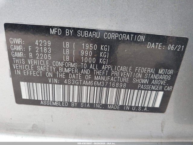 4S3GTAM66M3716898 Subaru na