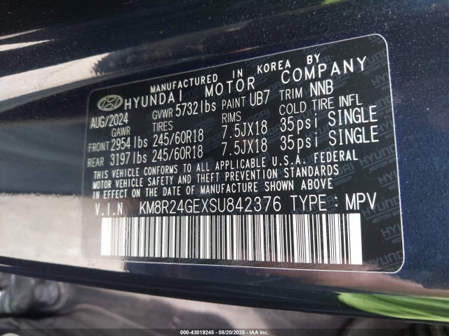 Hyundai gdi lambda ii 2025 KM8R24GEXSU842376 Image 9