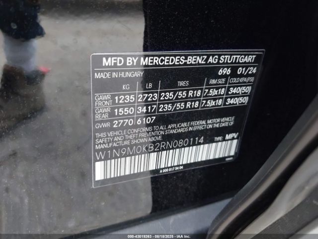 2024 MERCEDES-BENZ EQB 300 SUV W1N9M0KB2RN080114 Photo 8