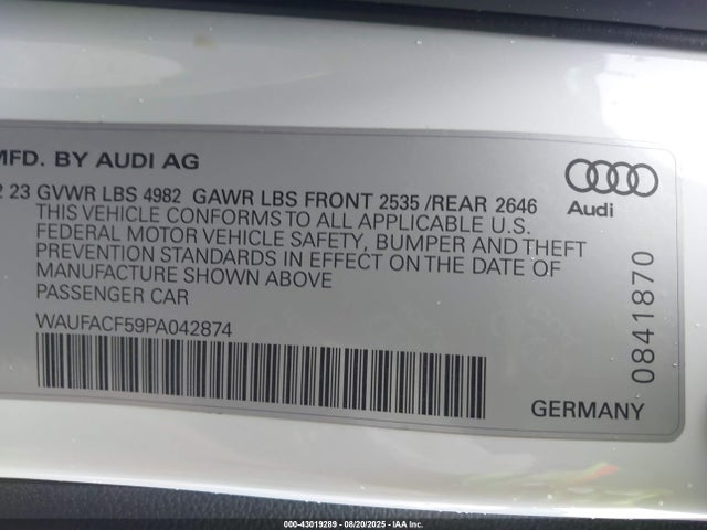 2023 AUDI A5 SPORTBACK WAUFACF59PA042874 Photo 8