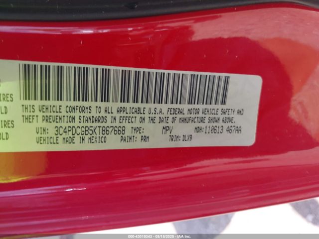 2019 DODGE JOURNEY 3C4PDCGB5KT867668 Photo 8