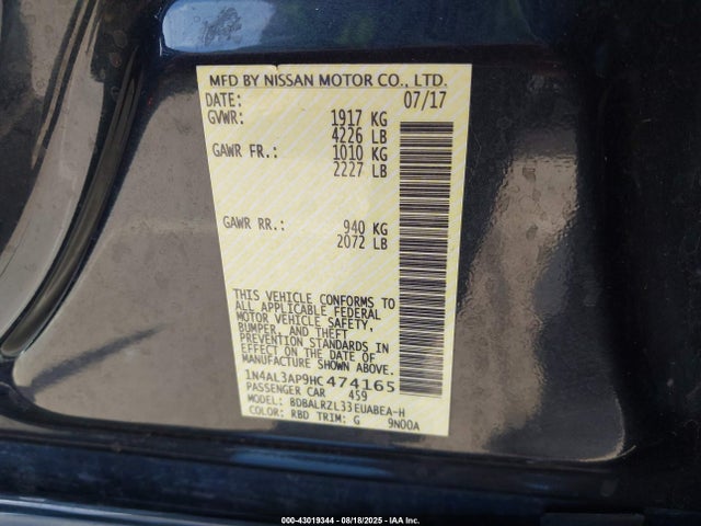 1N4AL3AP9HC474165 Nissan Altima