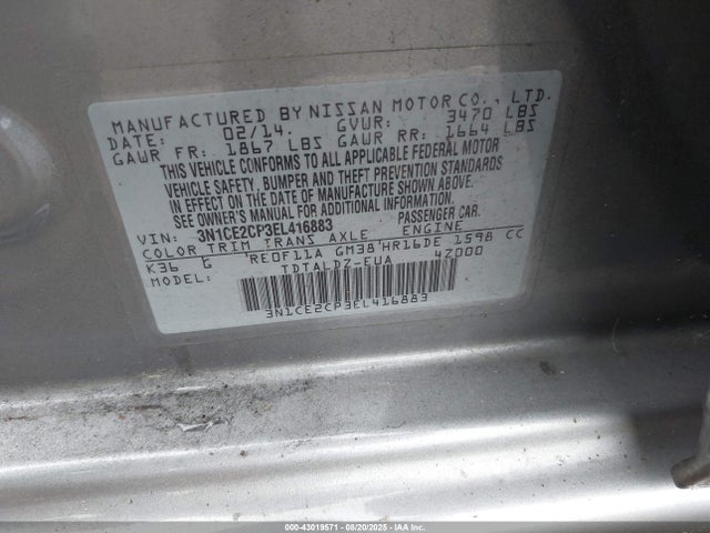 Nissan VERSA NOTE 2014 3N1CE2CP3EL416883 Image 9