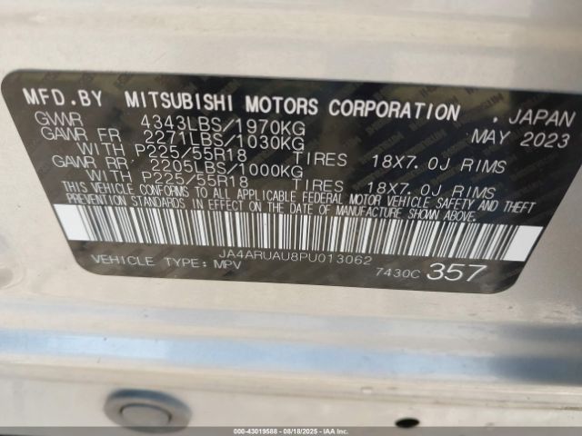 2023 MITSUBISHI OUTLANDER SPORT JA4ARUAU8PU013062 Photo 8