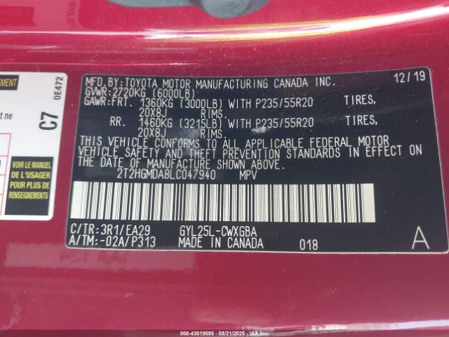 2020 LEXUS RX 450H 2T2HGMDA8LC047940 Photo 8