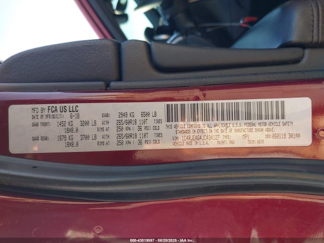 1C4RJEAG4JC434127 Jeep Grand Cherokee