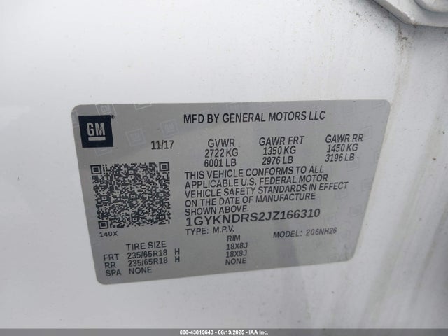 2018 CADILLAC XT5 1GYKNDRS2JZ166310 Photo 8