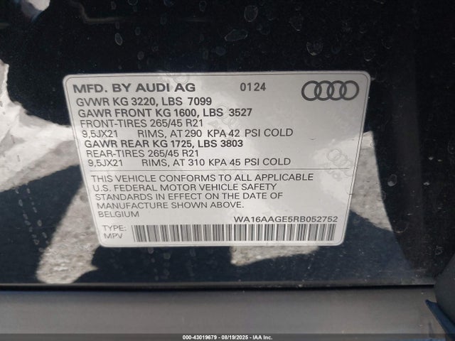 2024 AUDI Q8 E-TRON WA16AAGE5RB052752 Photo 8