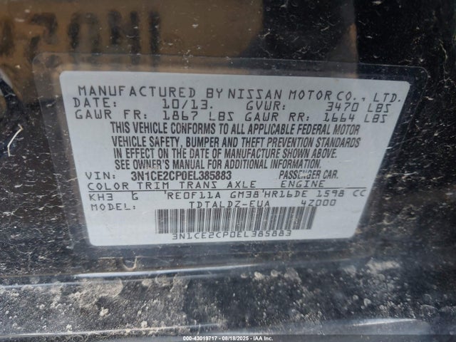 Nissan 2014 2014 3N1CE2CP0EL385883 Image 9