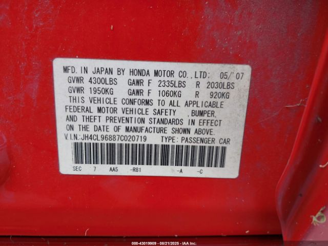 2007 ACURA TSX JH4CL96887C020719 Photo 8
