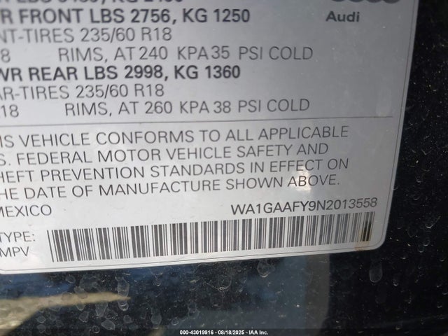 2022 AUDI Q5 WA1GAAFY9N2013558 Photo 8