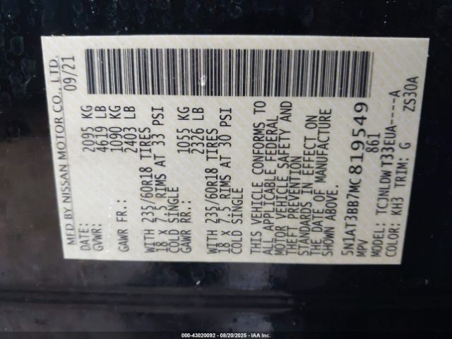 2021 NISSAN ROGUE 5N1AT3BB7MC819549 Photo 8