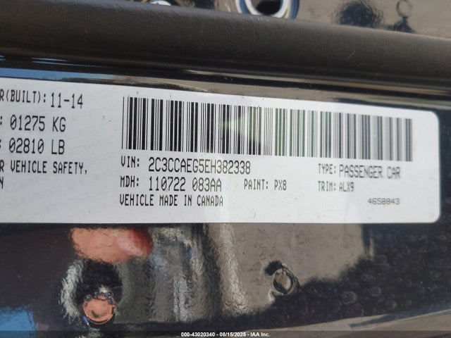 Chrysler 2014 2014 2C3CCAEG5EH382338 Image 9