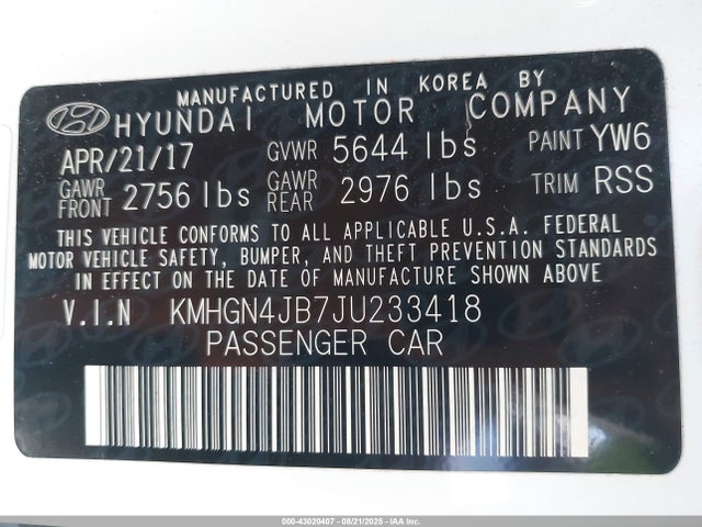 Genesis G80 2018 KMHGN4JB7JU233418 Image 9