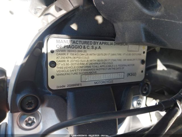 2021 APRILIA TUONO ZD4KSUE01MS000672 Photo 9