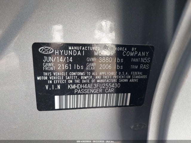 Hyundai dohc mpi nu 2015 KMHDH4AE3FU255430 Image 9