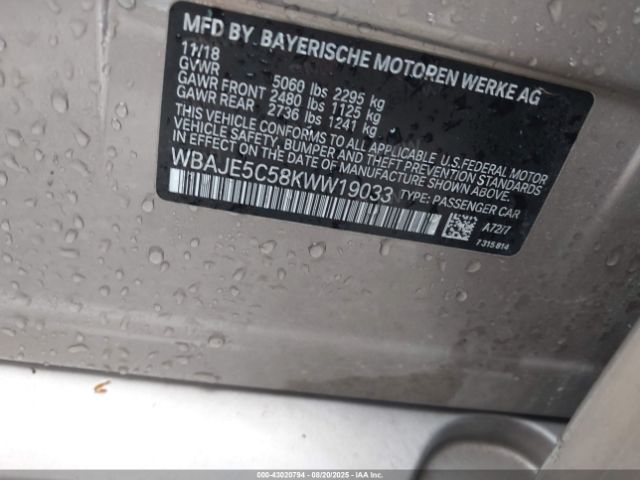 2019 BMW 540I WBAJE5C58KWW19033 Photo 8
