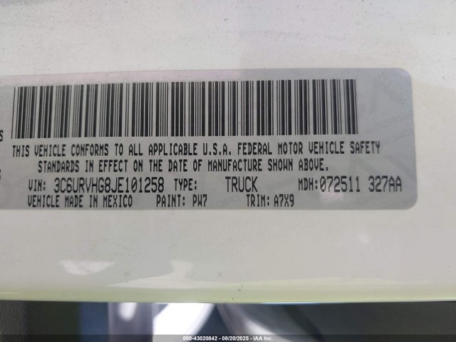 3C6URVHG8JE101258 RAM 2018