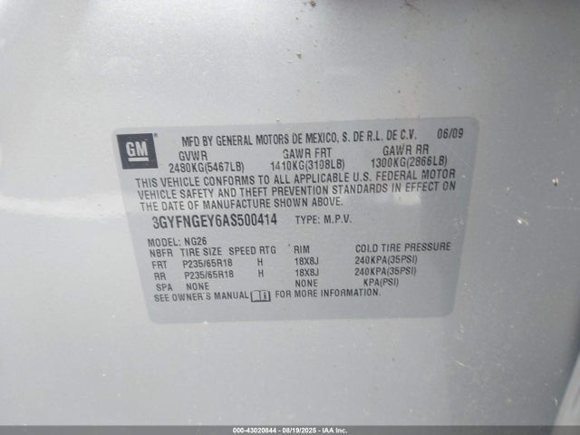 2010 CADILLAC SRX 3GYFNGEY6AS500414 Photo 8