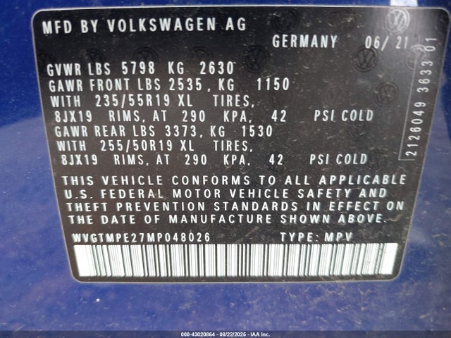 WVGTMPE27MP048026 Volkswagen ID.4