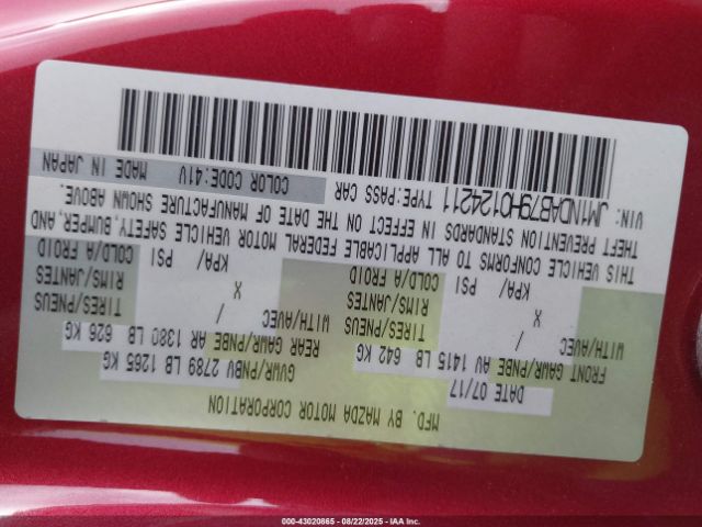 2017 MAZDA MX-5 MIATA JM1NDAB79H0124211 Photo 8