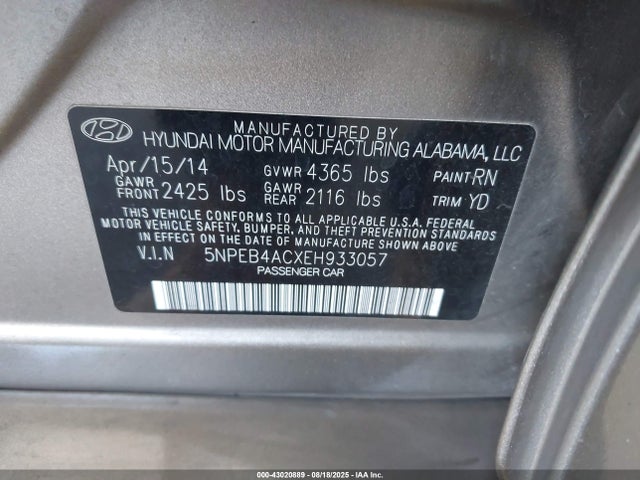 Hyundai gamma 2014 5NPEB4ACXEH933057 Image 9