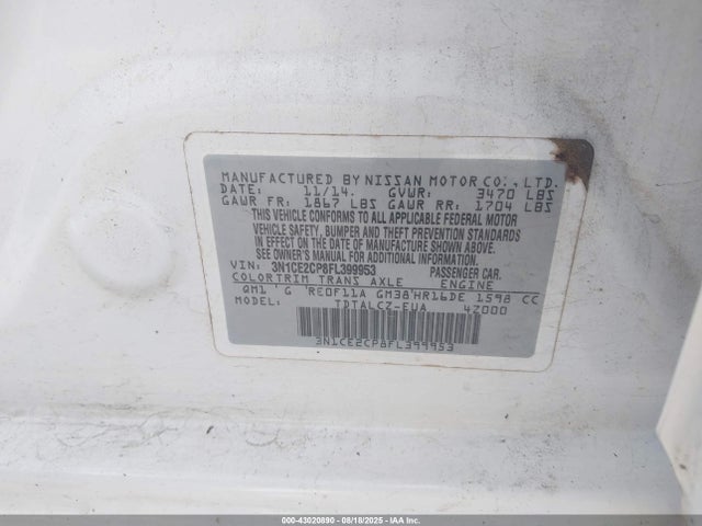 Nissan 2015 2015 3N1CE2CP8FL399953 Image 9