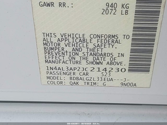 Nissan 2018 2018 1N4AL3AP2JC214230 Image 9