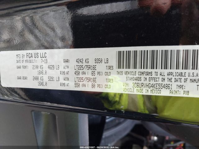 2019 RAM PROMASTER 3500 3C6URVHG4KE554861 Photo 8