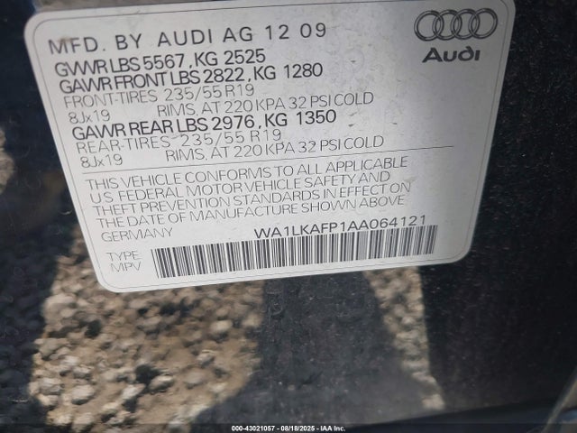 2010 AUDI Q5 WA1LKAFP1AA064121 Photo 8