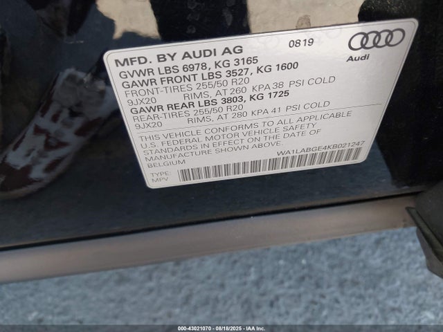 2019 AUDI E-TRON WA1LABGE4KB021247 Photo 8