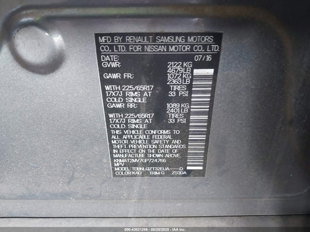 Nissan Rogue 2016 KNMAT2MV7GP724766 Image 9