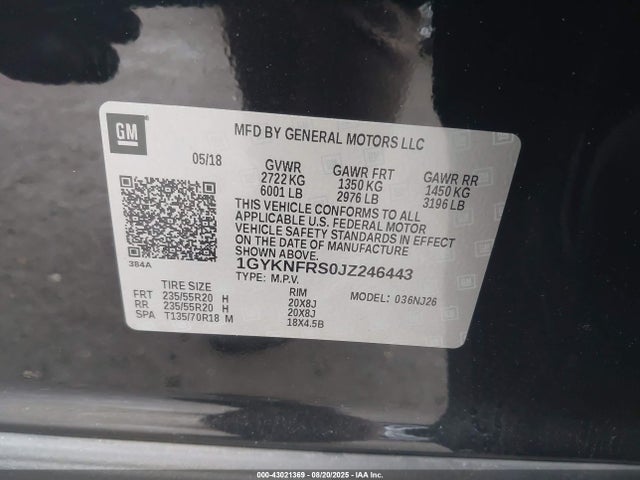 2018 CADILLAC XT5 1GYKNFRS0JZ246443 Photo 8