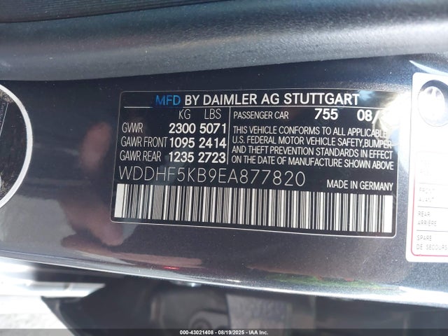 Mercedes-Benz E-Class 2014 WDDHF5KB9EA877820 Image 9