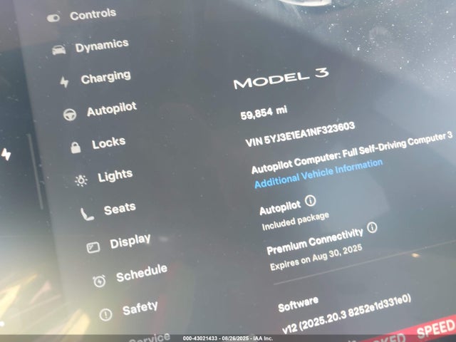 2022 TESLA MODEL 3 5YJ3E1EA1NF323603 Photo 6