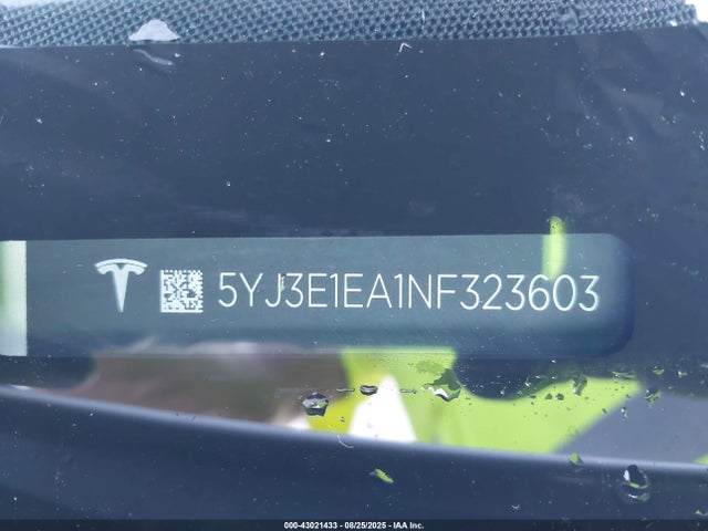2022 TESLA MODEL 3 5YJ3E1EA1NF323603 Photo 8