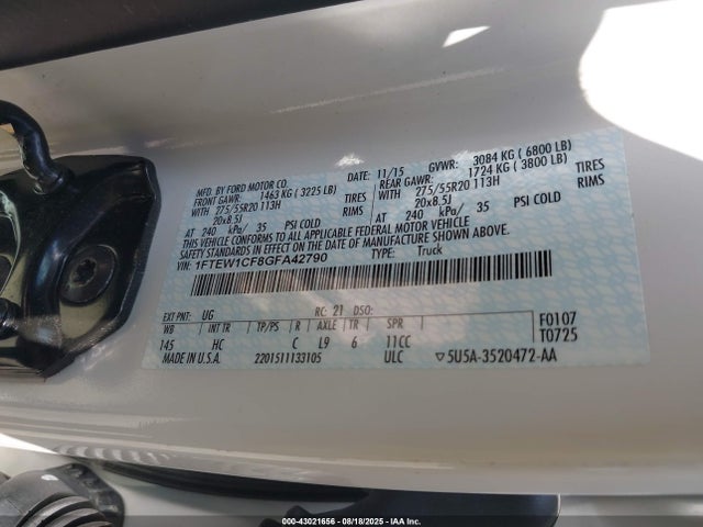Ford F-150 2016 1FTEW1CF8GFA42790 Image 9