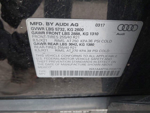 2018 AUDI SQ5 WA1A4AFY4J2008775 Photo 8